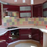 combination of bright colors in the facade of the kitchen picture