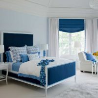 a combination of bright colors in the interior of the bedroom photo