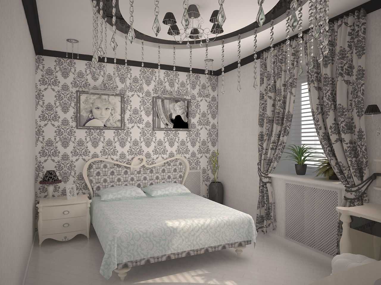 combination of bright curtains in the interior of the room