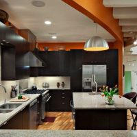 combination of bright colors in the facade of the kitchen photo
