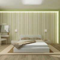 combination of bright colors in the facade of the bedroom photo