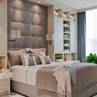 combination of light tones in the facade of the bedroom photo