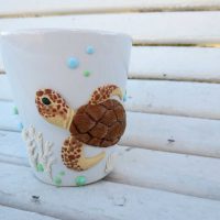 unusual mug decoration with polymer clay flowers do it yourself photo
