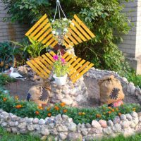 beautiful creation of the design of the garden with flowers do it yourself picture