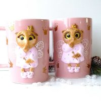 beautiful decoration of the mug with polymer clay flowers do it yourself picture