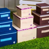 bright decoration of boxes with improvised materials picture