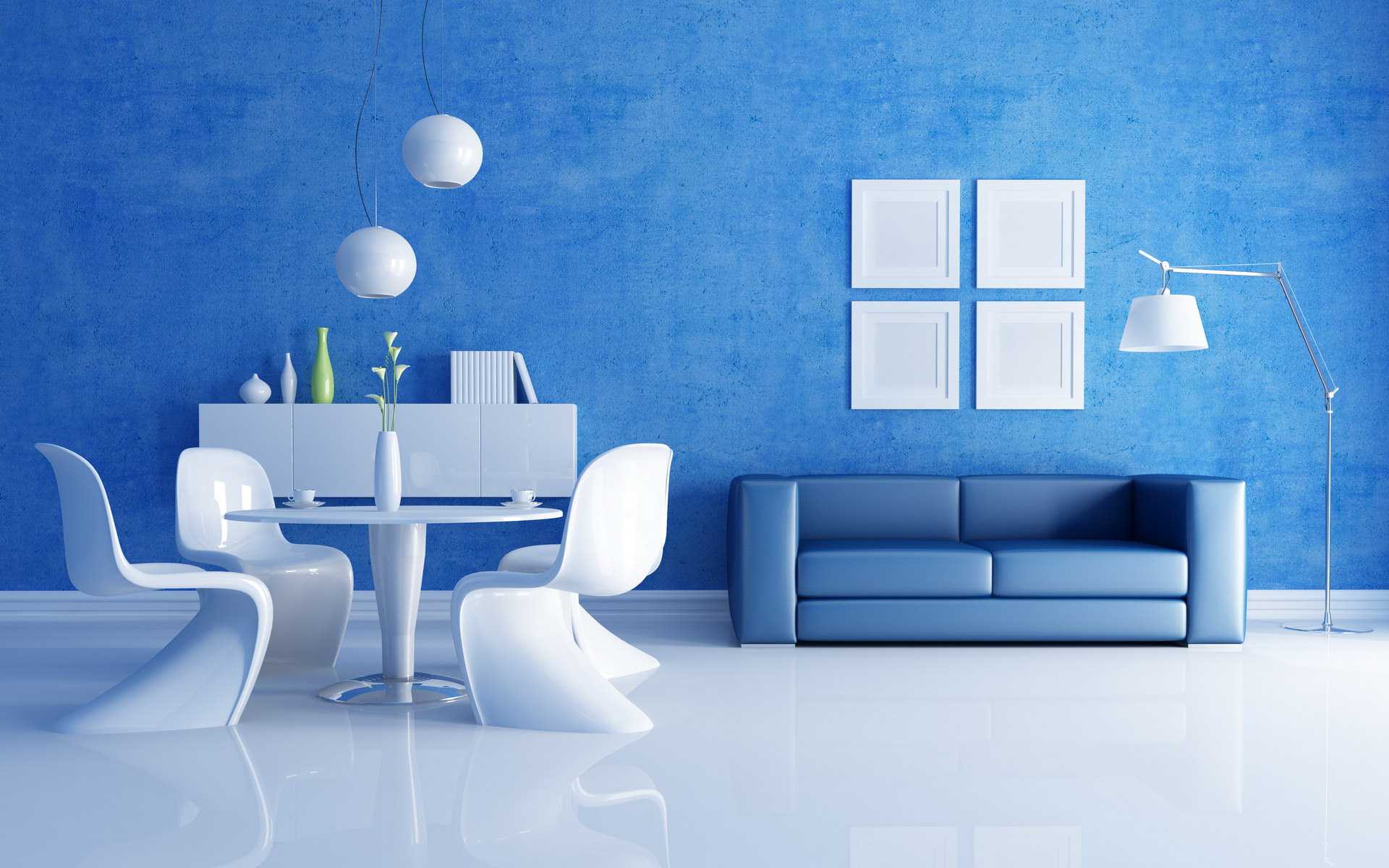 décor de chambre clair en bleu