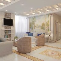 beautiful design living room in greek style photo
