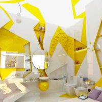 beautiful room design in mustard color picture