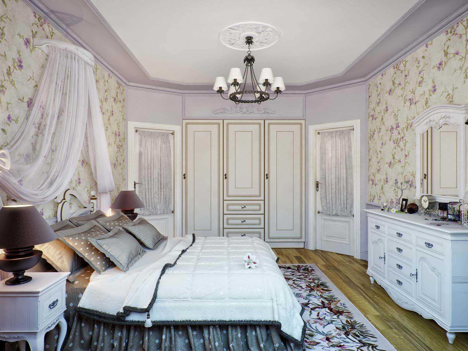 bright style bedroom provence style