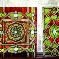 fusing stained-glass window in the interior of the house picture