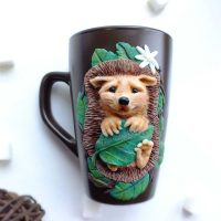 do-it-yourself mug decoration made of polymer clay polymer photo