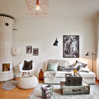 light room decor with old suitcases photo
