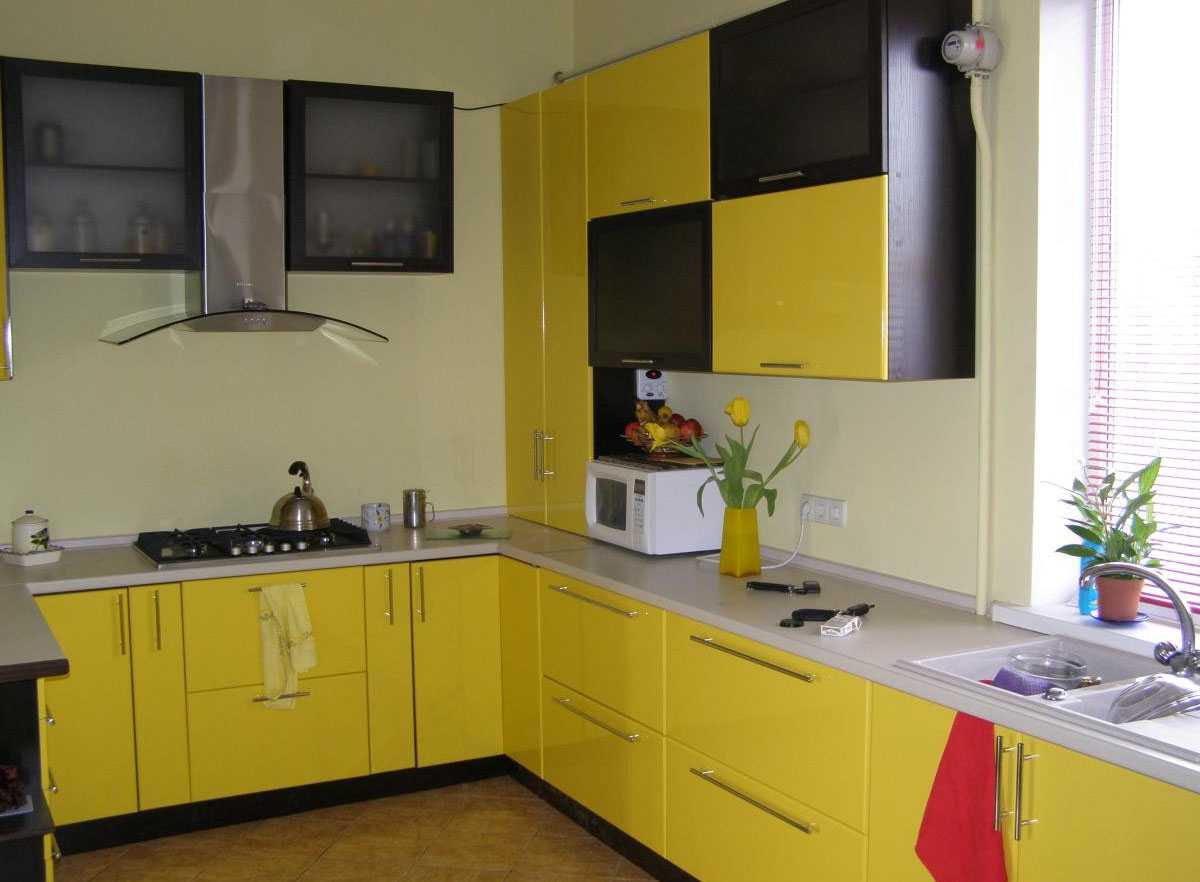 bright room interior in mustard color