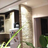 beautiful flexible stone in the facade of the bedroom photo