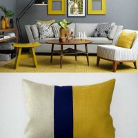 unusual design of the bedroom in mustard color picture