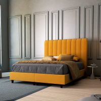unusual design of the room in mustard color photo