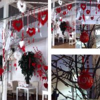 bricolage décoration vive d'un appartement le jour de la Saint Valentin photo