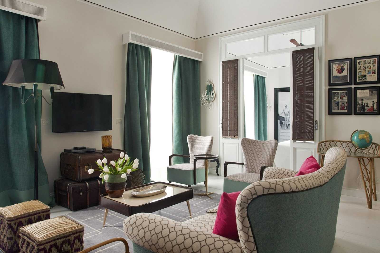 bright Mediterranean-style living room interior