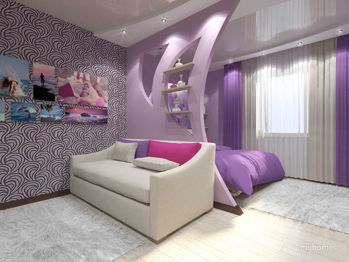original design of a bedroom and a living room in one room