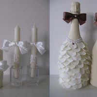 décoration lumineuse de bouteilles avec photo de rubans colorés