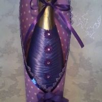 beautiful bottle decoration with decorative ribbons picture
