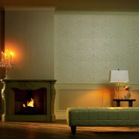 a combination of light wallpaper in the interior of a living room picture
