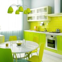 combining light shades in the design of a kitchen photo
