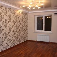 a combination of light wallpaper in the design of a living room photo