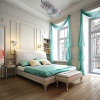 combination of light curtains in bedroom design picture