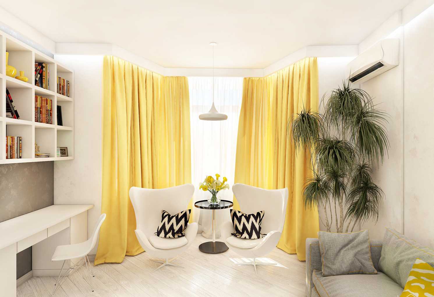 a combination of light curtains in the decor of the apartment