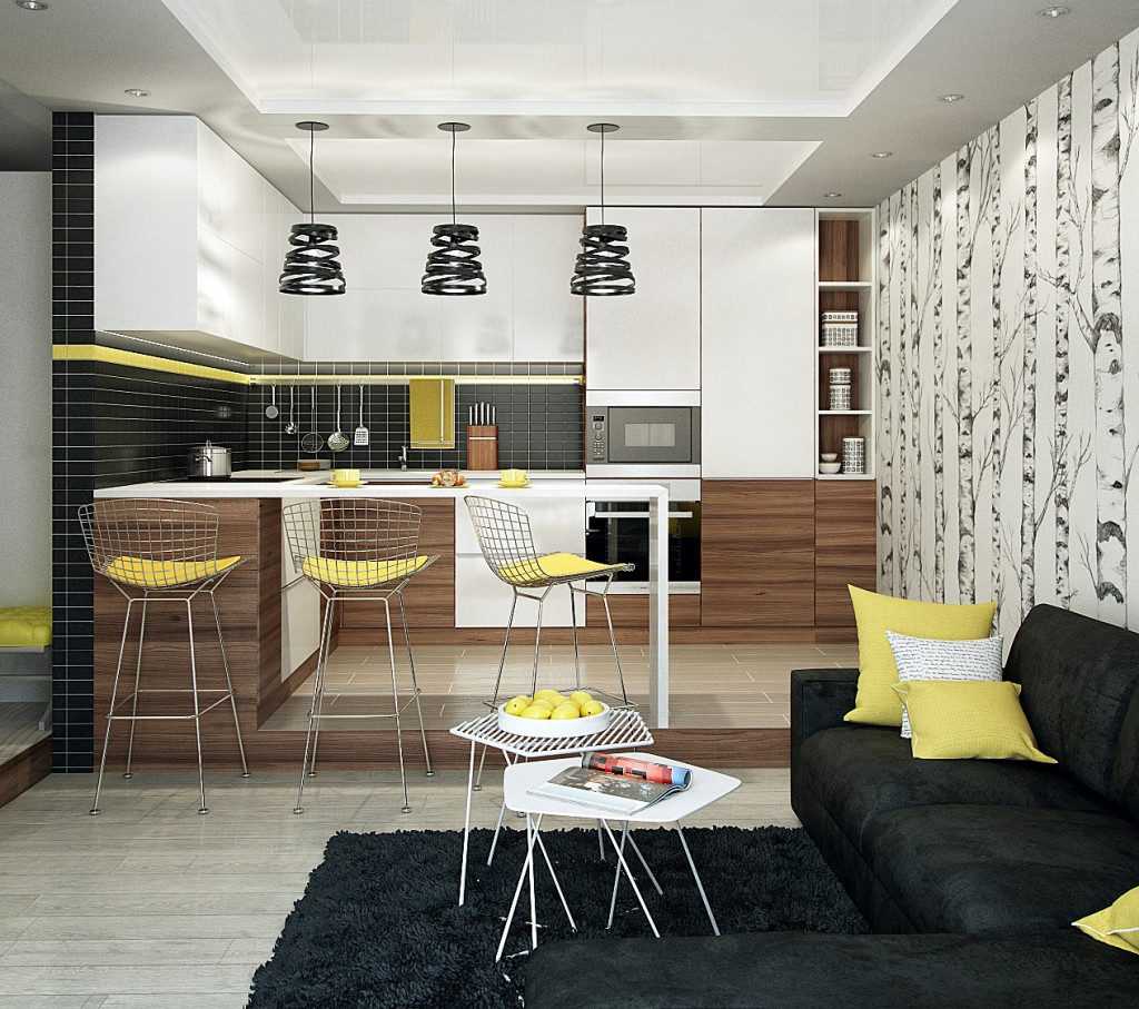 combining dark colors in the interior of the kitchen