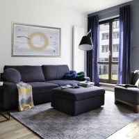 a combination of dark gray in the bedroom interior with other colors picture