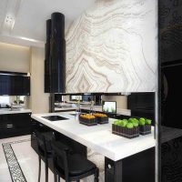 combining dark tones in the design of a kitchen photo