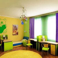 combination of bright curtains in the room decor picture