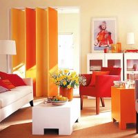 combination of bright orange in home decor with other colors picture