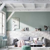combination of light gray in the design of the living room picture