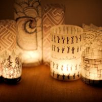 light decoration lamp shade with improvised materials photo