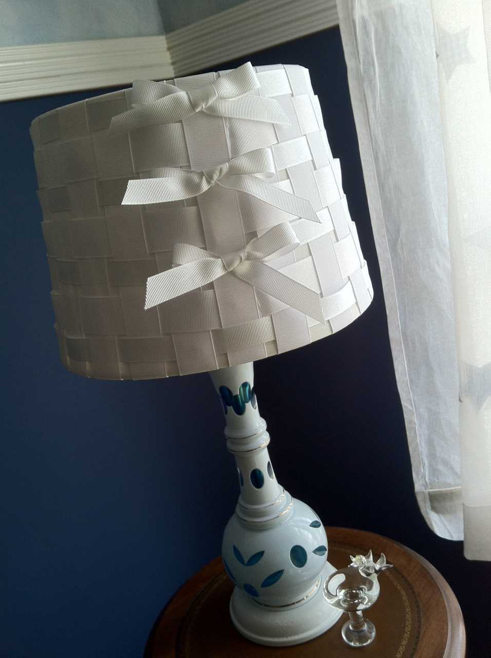 unusual design of the lamp shade with improvised materials