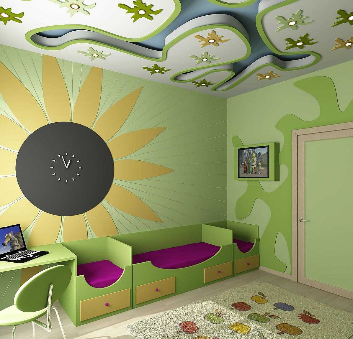 bright ceiling decoration with extra light