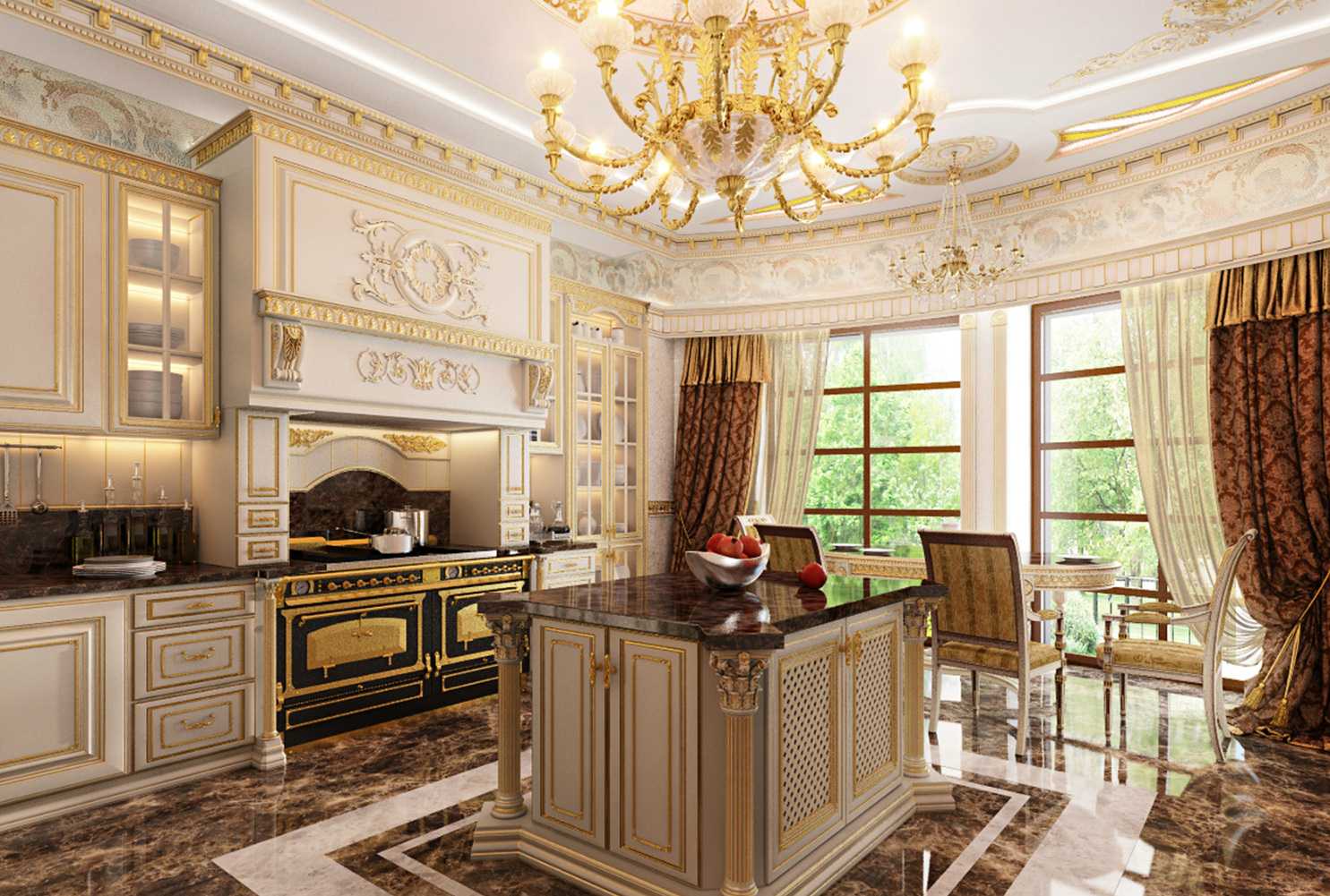 beautiful design of the empire style living room