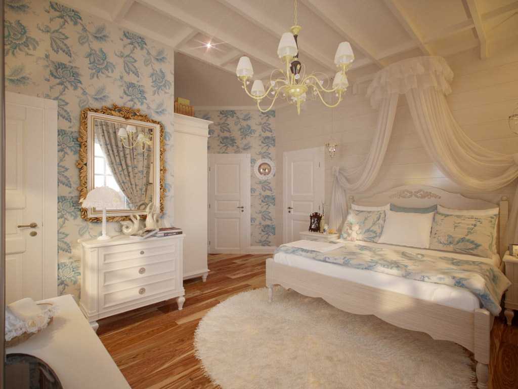 bright Provence style bedroom interior