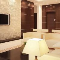 beautiful living room interior with wall panels picture