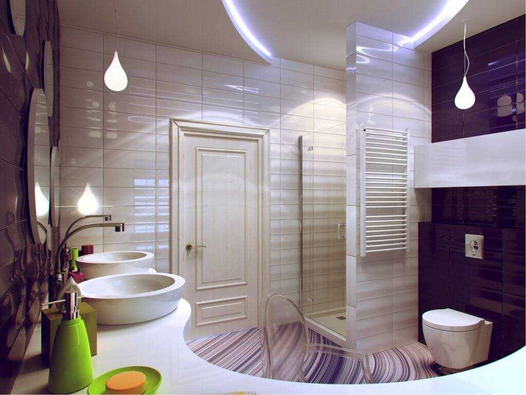 bellissimo design del bagno con doccia