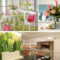 bright design of the living room in the spring style photo