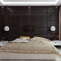 insolito design della camera da letto con pannelli a parete