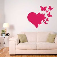 Variant of bright room decor with paper picture