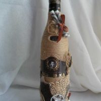 version of the chic design of champagne bottles with twine picture