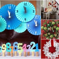 variant of beautiful holiday decoration with paper picture