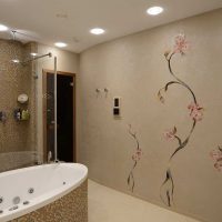 the idea of ​​beautiful decorative plaster in the design of the bathroom picture